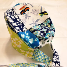 Load image into Gallery viewer, Quilted Paradise Blue Scrub Cap