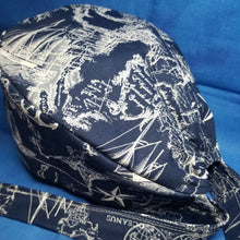 Load image into Gallery viewer, Nautical Seas Scrub Cap
