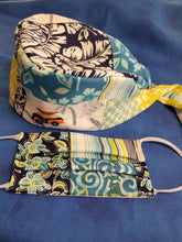 Load image into Gallery viewer, Quilted Paradise Blue Scrub Cap
